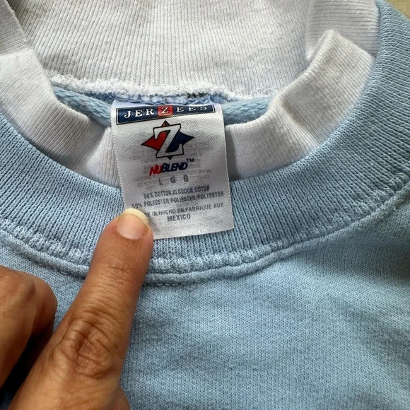 Jerzees Granny Snowflake Embellished Soft Cotton Sweatshirt Large - Picture 2 of 4